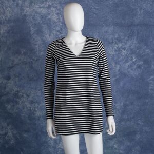 Rachel Zoe x A Pea in the Pod Striped Maternity Tunic | Zipper Sleeve | S